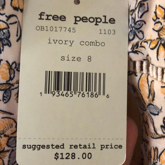 Free People Ivory Combo Dress Size 8 - Picture 7 of 8